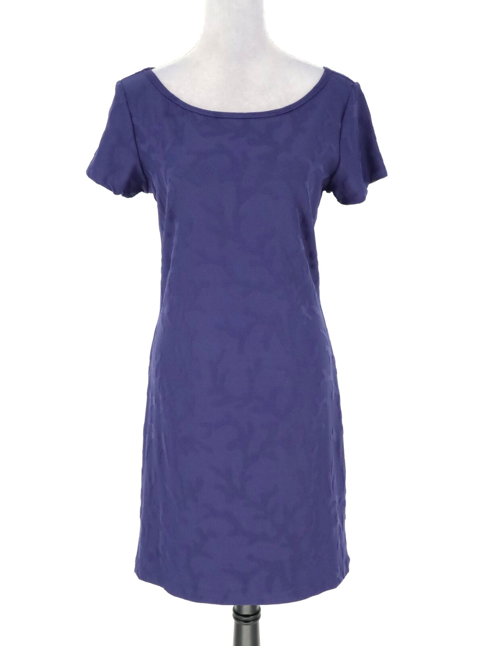J McLaughlin Dress Womens Medium Blue Floral Texture Stretch Knit Resort Career